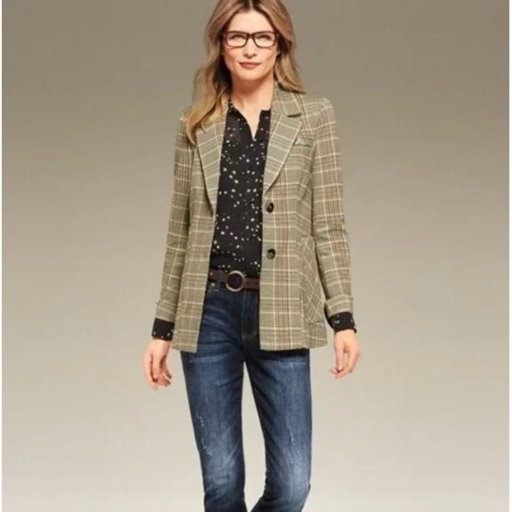 CAbi‎ Pastime Plaid Blazer Size 4 Old Money/ Quiet Luxury/ Academia